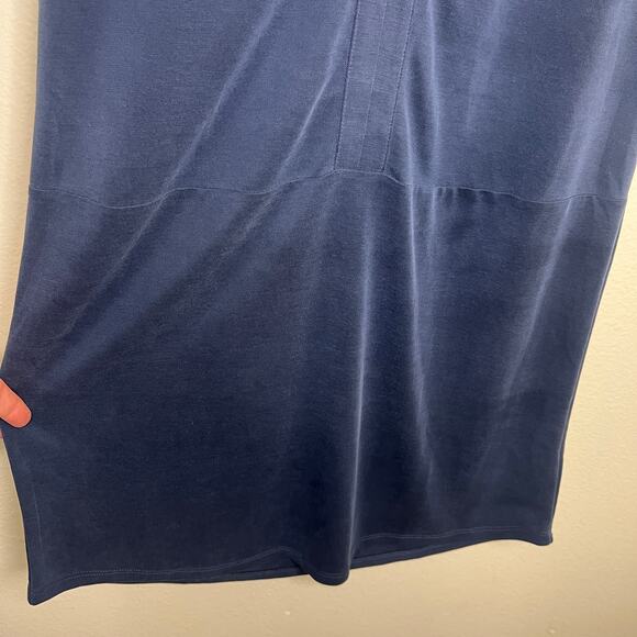 Tahari Navy Modal Short Sleeve Shift Dress Size Small - Picture 4 of 10